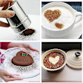 Miniatyrbilde 2 av 5: Shaker for sjokolade- og kakaopulver, glasur, fancy kaffeform, kakaopulverdrysser (1 stk)