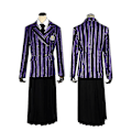 Miniatyrbilde 3 av 5: Wednesday Addams The Addams Family Nevermore Kostyme Uniform Dresssett Kvinneklær L Style 3