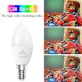 Miniatyrbillede 3 af 5: 10 stk. 6W Lysestages LED Pære 600lm E14 C37 20 LED