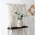 Pikkukuva 2 / 4: Bohemian Macrame-seinävaatehylly, käsin kudottu seinävaate säilytyshylly
