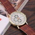 Miniatyrbild 2 av 5: Herrar Mode Casual Romersk Klocka Läder Armbandsur