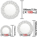 Miniatyrbilde 3 av 4: 300 stk Hvite Runde Lace Papirservietter Fest Bryllup Borddekking