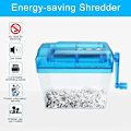 Miniatyrbillede 1 af 4: Manuel Papirshredder, Hånddrevet Dokumentshredder A6 Håndshredder Mini Shredder til Skrivebord