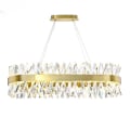Miniatyrbillede 2 af 4: 1-lyset 100 cm Krystalhængelampe Guld Lysekrone Led