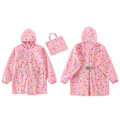 Pikkukuva 1 / 5: Lasten Sadevaatteet, 3D Piirretty Lasten Taaperon Sadetakki Takki Poncho Pojalle Tytölle (Keltainen Leipä) Pink Rabbit M