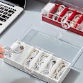 Miniatyrbilde 4 av 4: 2 stk Transparent Data Kabel Oppbevaringsboks Mobiltelefon Lading (rød)