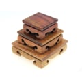 Miniatyrbillede 1 af 4: Oriental Furniture Display Stand Træ Kvadratisk Base