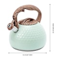 Miniatyrbillede 4 af 4: 3L Fløjtende Kedel Rustfrit Stål Træhåndtag Kaffe Te Kande