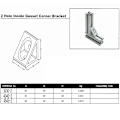 Miniatyrbillede 3 af 5: Indvendig Gueest Hjørnebeslag 90 Grader Aluminium
