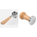 Miniatyrbillede 2 af 5: 1 stk Kaffebotteløs Portafilter Kurv Kaffetilbehør 1 stk Kaffestamper Træhåndtag G