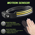 Miniatyrbillede 3 af 5: Sensor Pandelamper LED Hovedlampe Lommelygte USB Genopladelig Hovedlygte Med Indbygget Batteri A Packing