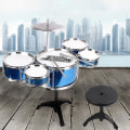 Miniatyrbild 4 av 5: Jazztrummor för småbarn - Slitstarka, slagtåliga trummor - Avtagbara trummor - yuhao Three Drum Set Drum Blue