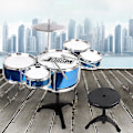 Miniatyrbilde 4 av 5: Jazz Trommesett for Småbarn - Slitesterke, Slagfaste Trommer - Avtakbare Trommer - Instrument - yuhao Three Drum Set Drum Red