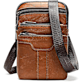 Miniatyrbillede 1 af 5: Mænds Læder Mobiltelefon Crossbody Tasker, Mobiltelefon Bæltepose, 6,5\" Lille
