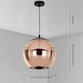Miniatyrbillede 4 af 5: Led Hængende Lampe Rosenguld Globe Køkkenø Lys