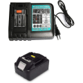 Miniatyrbilde 1 av 5: 18v 4.0ah Reservebatteri med 3a Lader Erstatning for Makita Dmr110 Dmr112 Dmr115 Dmr107 Dmr108 Dmr114 Dmr100 Dmr106 Dmr102 Dmr104 Dmr101 Dmr103b Batteri
