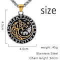 Miniatyrbillede 2 af 5: Viking Mænds Rustfrit Stål Fenrir Ulv Rune Halskæde Nordisk Amulett Smykker, 24