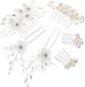 6 st hårkammar eleganta brudhåraccessoarer för bröllop sidokammar blommig design för brudar och brudtärnor