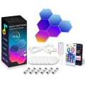 Miniatyrbillede 1 af 5: RGB Bluetooth LED Hexagon Lys Indendørs Væghængt Lampe App Fjernbetjening Natlys Computer Spilrum Soveværelse Sengelampe Dekoration (6 Pakker)
