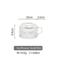 Miniatyrbilde 1 av 5: 450ml Nordisk Glasskrus Transparent Håndtakkopp Gyllen Kant