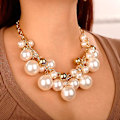Miniatyrbillede 3 af 5: Kvindes Statement Kort Kæde Vedhæng Halskæder Chunky Faux Cluster Collar Bib Choker Halskæde Og Øreringe Sæt Til Kvinder