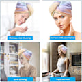 Miniatyrbild 4 av 5: 2-pack Mikrofiber Hårhandduk Wrap Regnbåge Snabbtorkande Superabsorberande Twist Turban Torkande Hårhattar