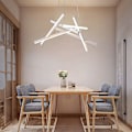 Miniatyrbillede 5 af 5: Led 32w Sputnik Lysekrone Dia56cm Aluminiumramme Sort