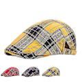 Miniatyrbillede 2 af 5: Beret Hat med Ternet Stof Advance Hats Kunstnerisk Ungdom Peaked Cap College Style Beret Mænds Og Kvinders Solhatte Red