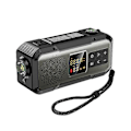 Miniatyrbillede 1 af 5: Udendørs Camping Nødradio Solenergi Håndsving Dynamo Radio Bt5.0/fm/am/noaa 2000mah Telefonoplader Powerk Lommelygte Sos BT5.0 Grey