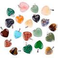 Miniatyrbillede 2 af 5: 20 stk. Hjerteformede Stenvedhæng Charms Krystal Chakra Perler Til Lmell DIY Halskæde Gave