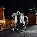 Miniatyrbillede 2 af 4: Tekande, Klar Glas med Rustfrit Stål Indsats, Varmebestandig, Borosilikatglas - 750 Ml
