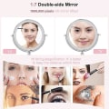 Miniatyrbillede 3 af 5: Led Kosmetik Spejl Makeup Spejl Væghængt Med Lys 7x / 1x Forstørrende Gave
