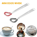 Miniatyrbilde 5 av 5: Mini eggvisp i rustfritt stål, håndholdt skummer for å skumme kremet kaffe, mikser saus, blender