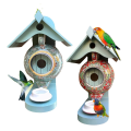 Miniatyrbilde 5 av 5: Fuglebur og mater, kreativ tekanne tekopp design veggmontert harpiks ornament