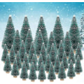 Miniatyrbilde 1 av 3: 60 stk Miniatyr Juletre Kunstig Snø Frost Trær