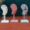 Miniatyrbillede 5 af 5: Mode Øreørings Display Stativ Multi-farvet Mikrofiber Øreørings Holder Øreklips Stud Smykke Display O