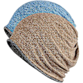 Miniatyrbilde 2 av 5: Hatt for menn og kvinner i bomull, avslappet beanie, myk og lett løpehatt, kort hatt for voksne, kjemisk hatt, avslappet hatt Blue*brown