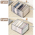 Miniatyrbillede 2 af 5: Tøjskuffesortering, Foldbar Mesh Opbevaringsboks, Skabssortering Med Rum, Skabsopbevaringspose Til Jeans Og Skjorter, 7+9 Gitter