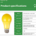 Miniatyrbillede 5 af 5: Sæt med 8 Farvede LED Pærer, LED E27 9 W, Plastik, Til Julepynt