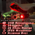 Miniatyrbilde 4 av 5: USB-oppladbare sykkellys bak, LED-baklys, 3 lysmoduser, egnet