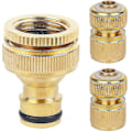 Miniatyrbillede 1 af 4: Messinghane-adapter sæt: 1/2-3/4 tommer adapter. 1/2 '' slangekobling