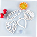 Miniatyrbilde 5 av 5: Bladformet Kakeform i Plast for Cookies, Fudge, Fondant - Dekoreringsverktøy for DIY Kaker og Bakverk (hvit, 4 stk)