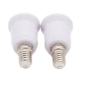 Miniatyrbillede 1 af 5: 120 Lysbase LED Lampeholder E14 Til E27 Adapter E14-e27 Sokkelbase (Hvid) (2 stk)