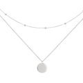 Miniatyrbillede 1 af 5: Lagdelt Disk Vedhæng Choker Halskæde Til Lmell Kvinder Piger 925 Sterling Sølv 18k Gave