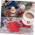 Miniatyrbild 5 av 8: Värmeisolerade Snöflingekunderlägg 10 st Slumpmässig Stil Koppunderlägg för Julstämning
