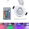 Miniatyrbilde 1 av 5: 3W RGB LED Nedfelt Taklampe Spotlight Downlight