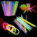 Miniatyrbillede 1 af 5: 10-300 stk. Glødesticks Armbånd Halskæder Neon Farver Fest Favoritter Rave Diskotek 100PCS
