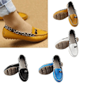 Miniatyrbild 2 av 5: Dam Ballerina Loafers i PU-Läder med Leopardmönster