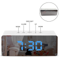 Miniatyrbilde 4 av 4: LED Digital Vekkerklokke, Speil Vekkerklokke LED-Skjerm Temperaturfunksjon For Soverom, Kontor - (haoyi-yuhao