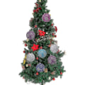 Pikkukuva 3 / 5: 8 cm:n kimaltavat, särkymätön joulukuusen koristepallot, 3 kpl (violetti) bd-yuhao